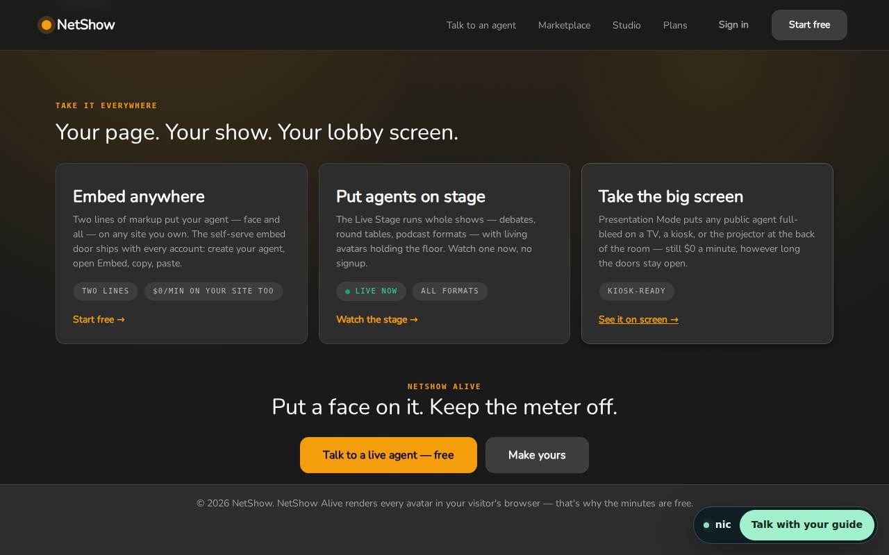 NetShow live agents working across business websites