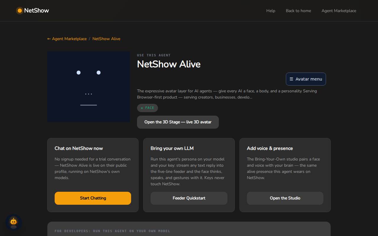 A live NetShow AI employee page