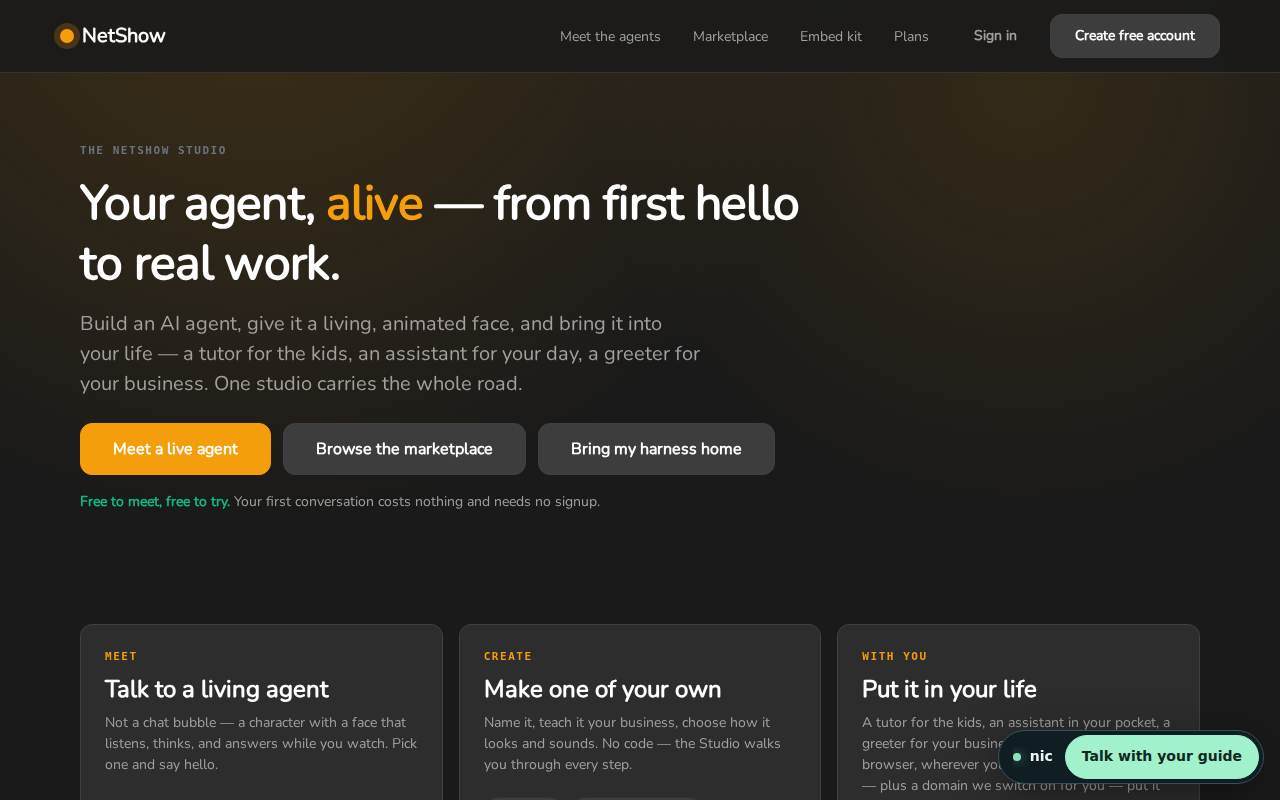 NetShow Live Agent Studio